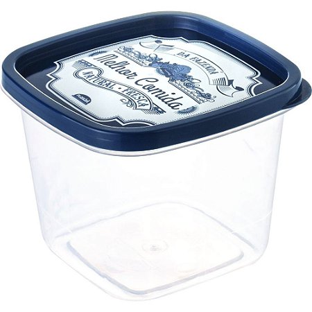 POTE CLIC DEC QUADRADO 500ML AZUL