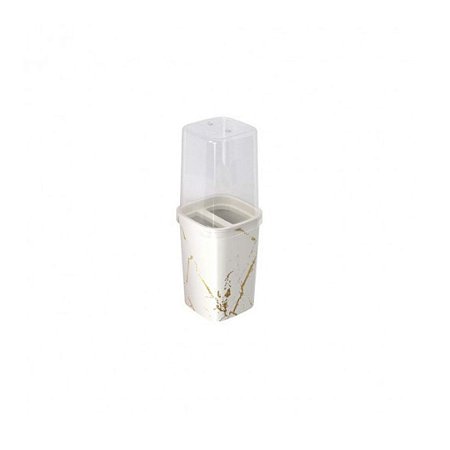 PORTA ESCOVA CLASSIC MARMORE BRANCO 380ML
