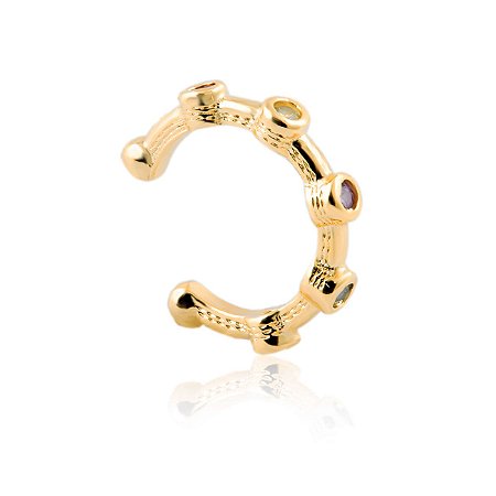 Piercing Fake Zircônia Colors Banhado a Ouro 18k;