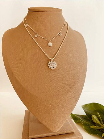Pingente de Coração Com Micro Zircônia