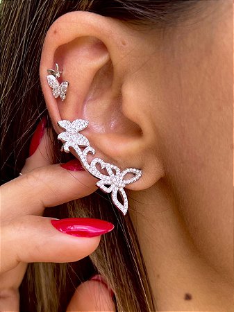 Brinco Ear Cuff Borboleta