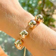 Pulseira Esferas Banho de Ouro/Semijoia