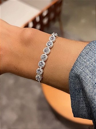 Pulseira 8 Círculos Cravejados