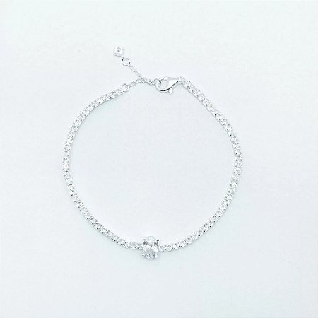 Pulseira Riviera com Pedra Oval Incolor