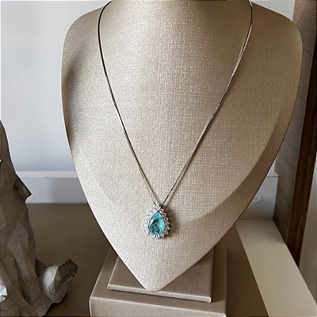 Gargantilha Gota Turmalina com Ródio