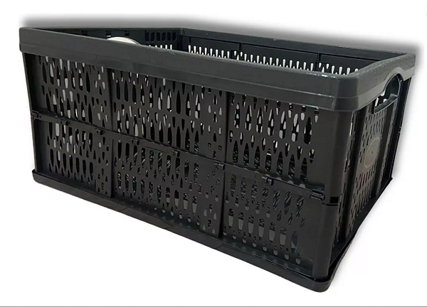 Caixa Desmontável Preta 32L Resistente - Organizador