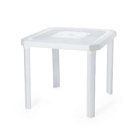 Mesa Desmontável Quadrada Branca 82cm Injeplastec