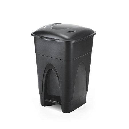Lixeira Cozinha/Escritório Preta 30L com Pedal Preta