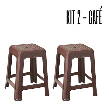 Kit 02 Banquetas Cor Coffee - Cozinha, Bar, Jardim, Resistentes