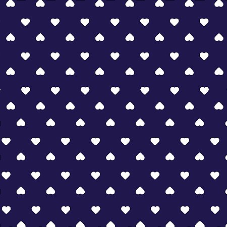 Tecido Tricoline Corações fundo Marinho  - Peripan - 50 x 150 cm