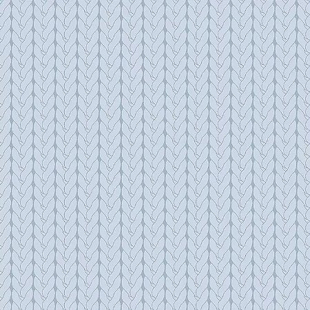 Tecido Tricoline Tricô Básico Azul  - Fuxicos e Fricotes - 50 x 150 cm