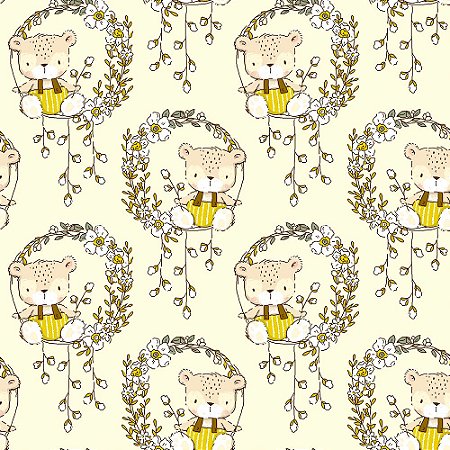 Tecido Tricoline Mr. Teddy - Fabricart - 50 x 150 cm