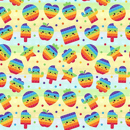 Tecido Tricoline Estampa Digital - Pop Funny - Peripan - 50 x 150 cm