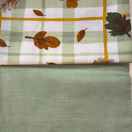 KIT 245 - 2 PEÇAS - (Com Linho Menta)- CADA PEÇA MEDE 25 CM X 150 CM