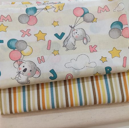 KIT 279 - 3 PEÇAS - (Caldeira + Cambraia)- CADA PEÇA MEDE 20 CM X 150 CM