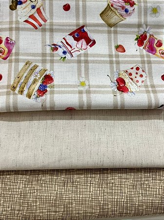 KIT 422 - 3 PEÇAS - (Com Linho) - CADA PEÇA MEDE 15 CM X 150 CM