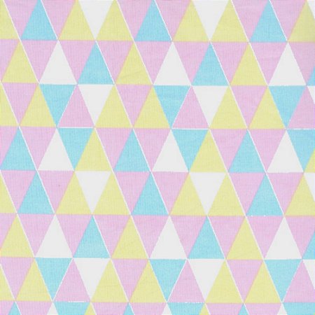 Tecido Tricoline Triângulos Candy Color - Artesanalle - 50 x 150 cm