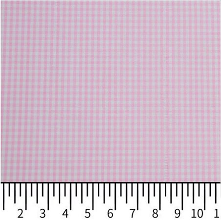 Tecido Tricoline - Xadrez (1,5 mm) Fio Tinto Don Juan Rosa Barbie  - Tecidos Caldeira - 50 x 150 cm