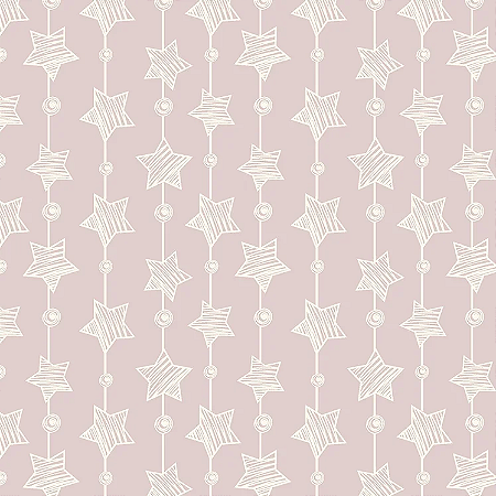 Tecido Tricoline Estrelas Doce de Coco Rosa - Fuxicos e Fricotes - 50 x 150 cm