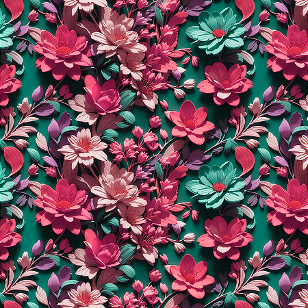 Tecido Tricoline Digital 3D Floral 1 - Coleção Dimensão - Peripan - 50 x 150 cm