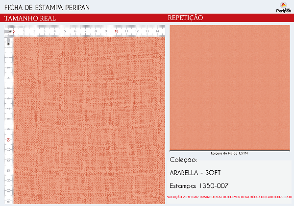 Tecido Tricoline Efeito Linho Alaranjado - Peripan - 50 x 150 cm