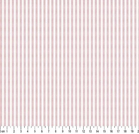 Tecido Tricoline - Listrado Fio Tinto Rosê (3 mm) - Tecidos Caldeira - 50 x 150 cm