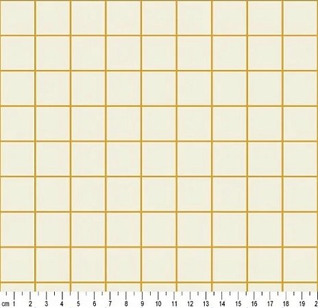 Tecido Tricoline - Grid Natalino Bege e Dourado - Tecidos Caldeira - 50 x 150 cm