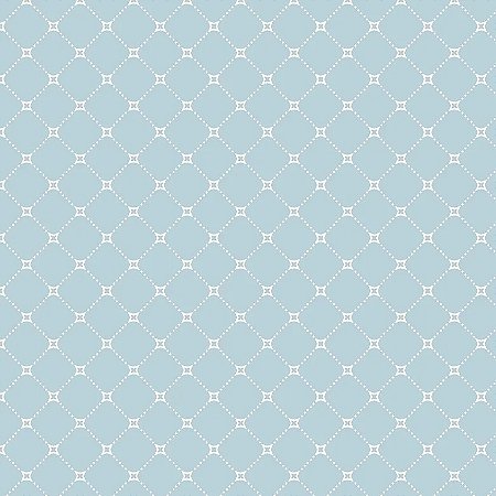 Tecido Tricoline Geométrico Treliçado Azul Claro  - Fuxicos e Fricotes - 50 x 150 cm