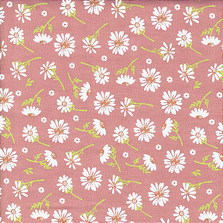 Tecido Tricoline Margaridas Fundo Rosa Chá  - Peripan - 50 x 150 cm