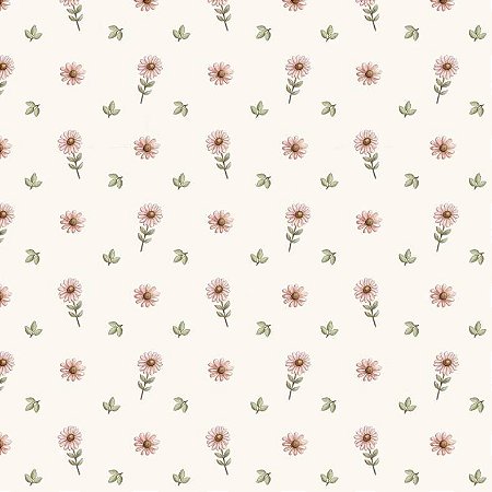Tecido Tricoline Digital  Mini Floral Delicadeza - Fuxicos e Fricotes - 50 x 150 cm
