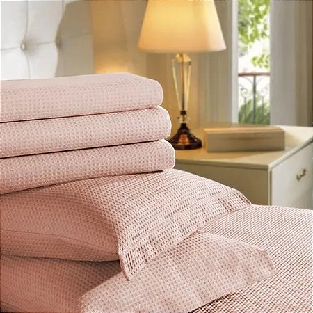 Piquet Favo Portugal Rosa Claro (Quadradinho) - Ibirapuera - 50 x 140 cm