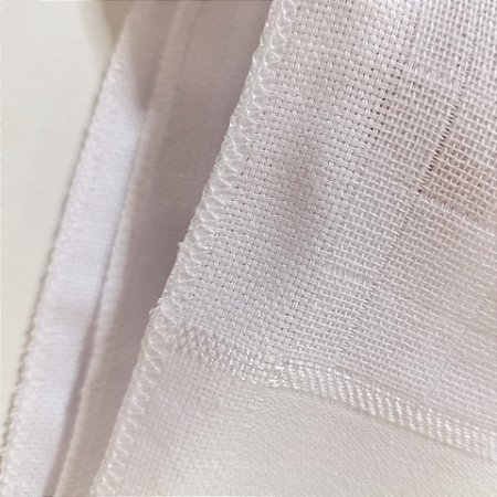 Fralda de Boca com Barra Pinta e Borda e Acabamento em Overlock - Branca - Valletex - 50 cm x 35 cm (largura)