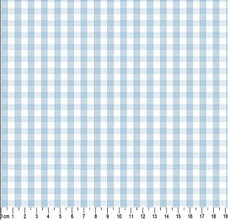Tecido Tricoline - Xadrez (5 mm)  Fio Tinto Azul Claro  - Tecidos Caldeira - 50 x 150 cm