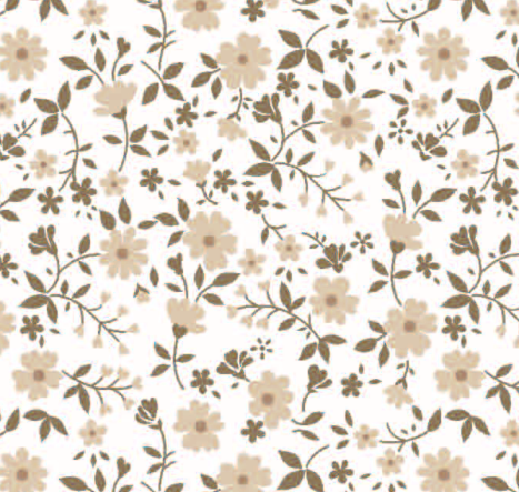 Tecido Tricoline Florzinhas Mini Bege - Coleção Colorê - Tecidos Caldeira - 50 x 150 cm