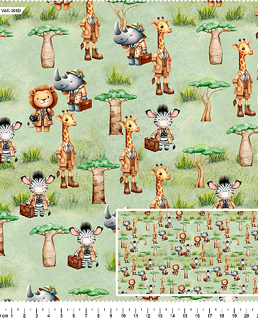 Tecido Tricoline Digital Estudio Savannah - Coleção Lúdica - Tecidos Caldeira - 50 x 150 cm