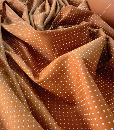 Tecido Tricoline Mini Poá Terracota - Tecidos Caldeira - 50 x 150 cm