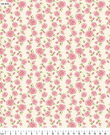 Tecido Tricoline Floral Laila Rosa - Tecidos Caldeira - 50 x 150 cm