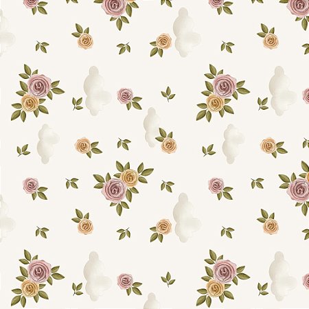 Tecido Tricoline Digital Floral Rogai Por Nós - Fuxicos e Fricotes - 50 x 150 cm
