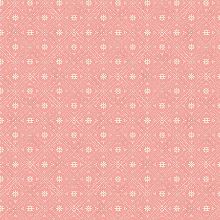 Tecido Tricoline Floral Geométrico - Aurora - Peripan - 50 x 150 cm