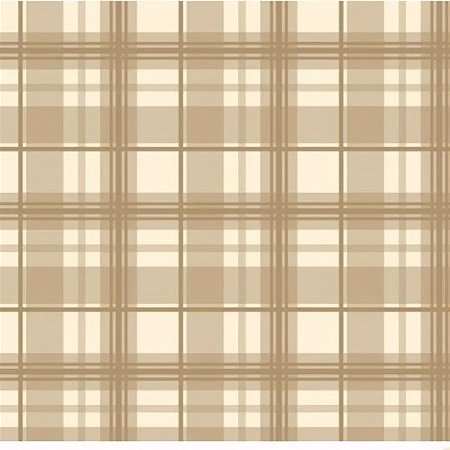Tecido Tricoline Xadrez Bege Doce Páscoa - Peripan - 50 x 150 cm