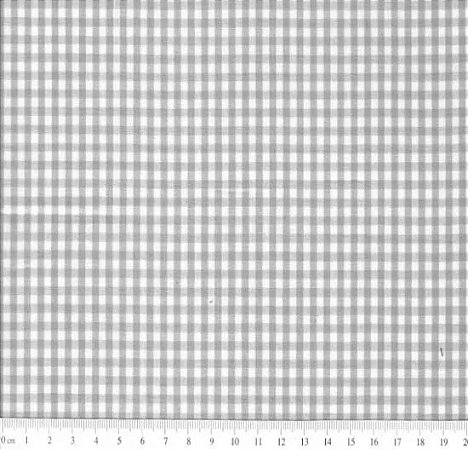 Tecido Tricoline Xadrez (3 mm) Fio Tinto Cinza - Tecidos Caldeira - 50 x 150 cm