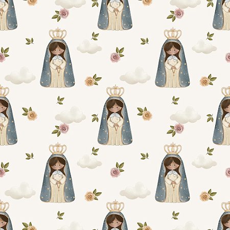 Tecido Tricoline Digital Nossa Senhora Aparecida - Fuxicos e Fricotes - 50 x 150 cm