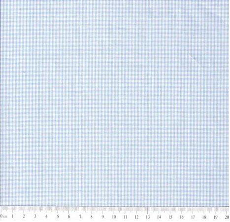 Tecido Tricoline Xadrez Fio Tinto (1,5 mm) Azul Claro - TC - 50 x 150 cm