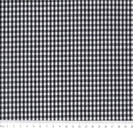 Tecido Tricoline Xadrez Fio Tinto (3 mm) Preto - TC - 50 x 150 cm