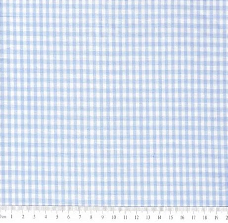 Tecido Tricoline Xadrez Fio Tinto (3 mm) Azul Claro - TC - 50 x 150 cm