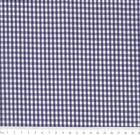 Tecido Tricoline Xadrez Fio Tinto (3 mm) Azul Marinho - TC - 50 x 150 cm