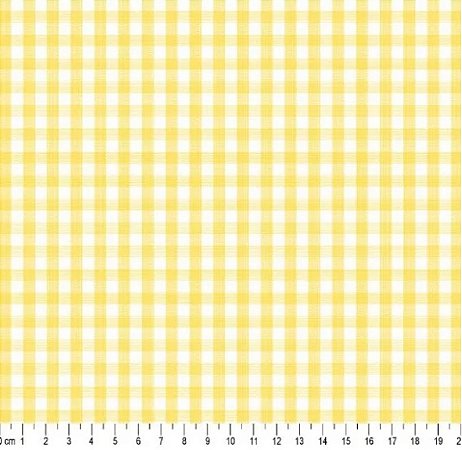 Tecido Tricoline Xadrez Fio Tinto (5 mm) Amarelo - TC - 50 x 150 cm