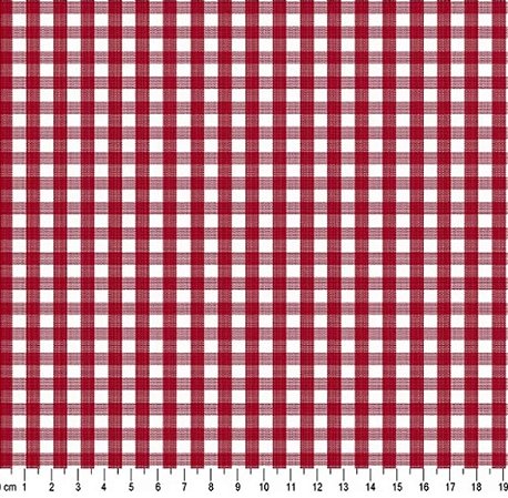 Tecido Tricoline Xadrez Fio Tinto (5 mm) Vermelho - TC - 50 x 150 cm