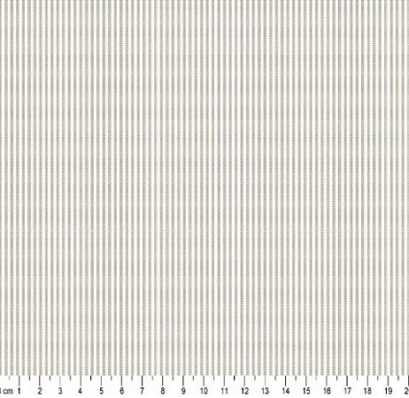 Tecido Tricoline Listrado Fio Tinto (1,5 mm) Bege Escuro - TC - 50 x 150 cm
