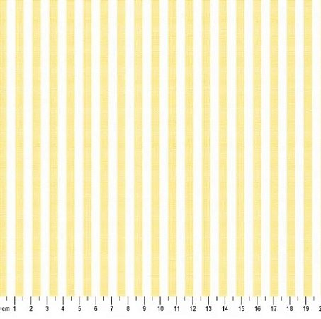 Tecido Tricoline Listrado Fio Tinto (5,0 mm) Amarelo - TC - 50 x 150 cm